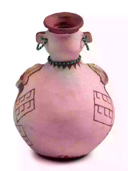 Native American Maricopa Indian Pottery Effigy Vase, by Theroline Brea