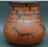 Native American Historic, Maricopa Indian Black on Red Pottery Jar, #934-Sold