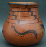 Native American Historic, Maricopa Indian Black on Red Pottery Jar, #934-Sold