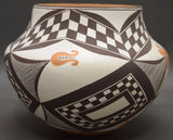 Native American Acoma Poly Chrome Pottery Jar, by Delores Aragon, #1173