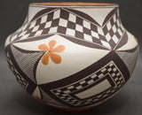 Native American Acoma Poly Chrome Pottery Jar, by Delores Aragon, #1173