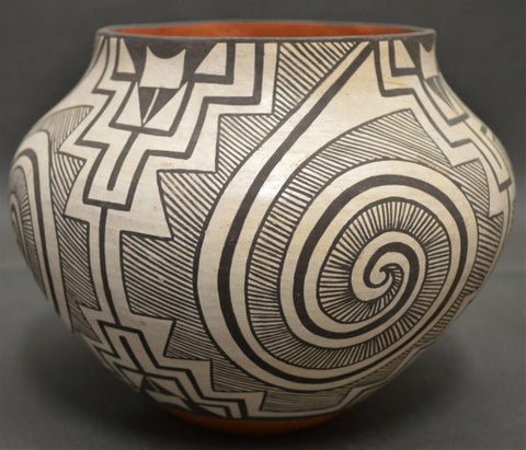 Native American, Vintage Acoma Pottery Olla, by  Adrienne Roy Keene, Ca. 1970's, #1463 SOLD