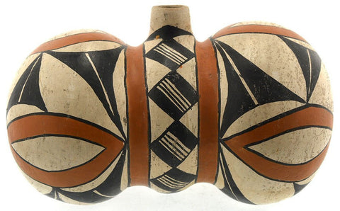 Native American, Acoma Double Lobed Canteen, Circa 1900-1930, #986 Sold