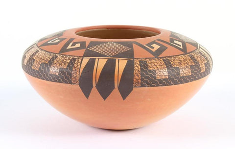 Native American Vintage Hopi Poly Chrome Pottery Bowl, by Fawn Garcia Navasie (1959), #1392 SOLD