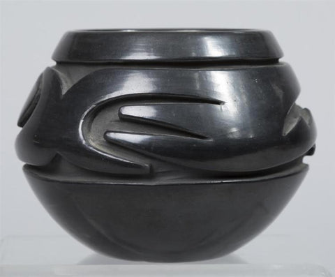 Native American, Vintage Santa Clara Blackware Pottery Bowl, by Stella Chavarria, 1970's, #1319 SOLD