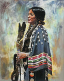 Western Artist, Bill Lundquist, "Ribbon Shawl", Pastel Drawing, Ca 1981, #812