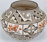 Native American, Extraordinary Vintage Acoma Poly Chrome Pottery Olla by Grace Chino, Ca, 1970's, #1450 SOLD