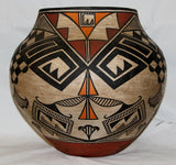 Native American Large Historic Acoma Polychrome Olla, Ca 1950's-60's, #805