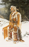 Western Artist, Karin Hollebeke, Oil Painting, “ The Trapper”, Ca 1970. #906