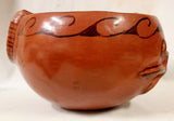 Native American, Maricopa Pottery Effigy Bowl, by Barbara Johnson, Ca 1970's, #1027 a,