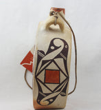 Native American, Vintage Acoma Poly Chrome Pottery Canteen, Ca 1970's, #1370 SOLD