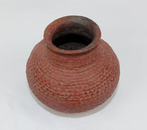 Native American, Prehistoric, Anasazi Corrugated Redware  Olla, CA 1000-1600 AD,,#1504 S"OLD