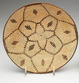 Coil Baskets : Native American Coil Basket, Panamint Tray #28b SOLD