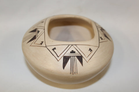 Hopi Pottery :  Native American Hopi Pottery Bowl, signed by Blue Smokes #121 Sold