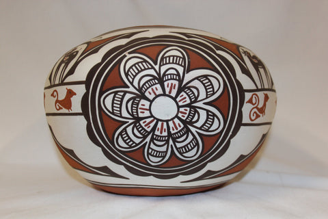 Zuni : Native American Zuni Pottery Bowl, by Claudine Haloo #143-Sold