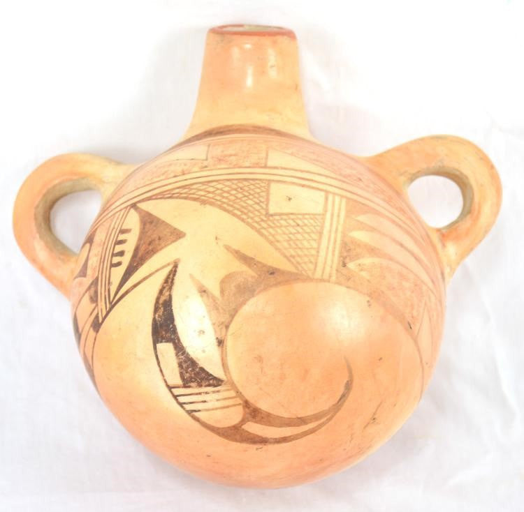 Canteen : Very Nice Native American Hopi Canteen or Saddle Jug #219