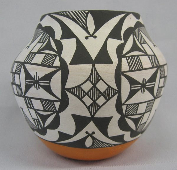 Acoma Pottery : Outstanding 1950's Minature Acoma Polychrome Jar #254