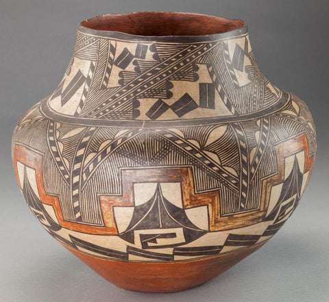 Native American Historic Acoma Polychrome Jar, Ca 1890 #521-Sold