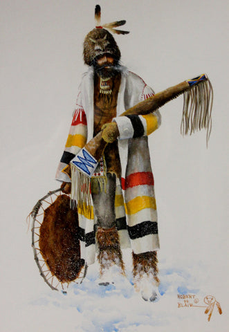 Robert Blair, Water Color Painting, "Mountain Man, Ca 1977, #733-Sold