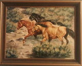 Western Oil Painting By L. Karren-Brakke, Ca 1970's, #C1484