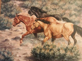 Western Oil Painting By L. Karren-Brakke, Ca 1970's, #C1484