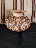 Extraordinary Large Tradition Hopi Polychrome Pottery Jar, with Humming Bird Figures, by Dee Setalla, # 1611