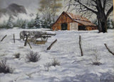 Jim Schaeffing Oil Painting, Titled, "Snow Covered Wagon", #C 1733