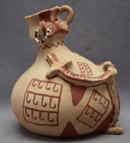 Native American Maricopa Indian Pottery Effigy Vase, by Theroline  Bread, CA 1960's, # 1700 SOLD