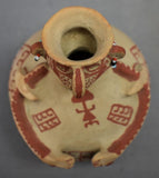 Native American Maricopa Indian Pottery Effigy Vase, by Theroline  Bread, CA 1960's, # 1700 SOLD