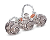 Beautiful Juana Leno (1917-2000) Acoma Trilobed Canteen, CA 1998, #1774 SOLD