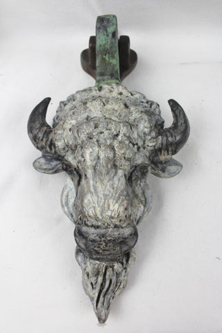 Western Artist, James Regimbal, (1949), Numbered Bronze Sculpture "Buffalo Door Knocker" # C 1559 Sold