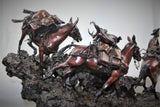 James Regimbal Rare Ltd Edition Western Bronze "Hunting Party" Cowboy and Indians, 60/60, Ca 1992 #1515