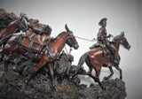 James Regimbal Rare Ltd Edition Western Bronze "Hunting Party" Cowboy and Indians, 60/60, Ca 1992 #1515