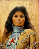 Western Art, Oil Painting of a Native American Woman, Miha Cante, by Bill Lundquist, Ca 1987, C #1737 SOLD