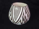 Native American Vintage Mini Acoma Pottery by M. (Miranda)  Leno, Ca 1960's, #1228