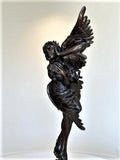 Western Artist, Lincoln Fox, Rare Bronze Sculpture titled, "Woman With Owl" 4/10, Ca 1978, #1751