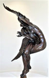 Western Artist, Lincoln Fox, Rare Bronze Sculpture titled, "Woman With Owl" 4/10, Ca 1978, #1751