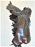 Western Artist, Lincoln Fox, Rare Bronze Sculpture titled, "Woman With Owl" 4/10, Ca 1978, #1751