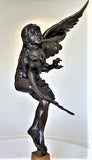 Western Artist, Lincoln Fox, Rare Bronze Sculpture titled, "Woman With Owl" 4/10, Ca 1978, #1751