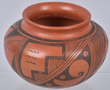 Native American Vintage Red on Black Hopi Pottery Jar, by Laura Tomosie, Ca 1968, #1159 Sold