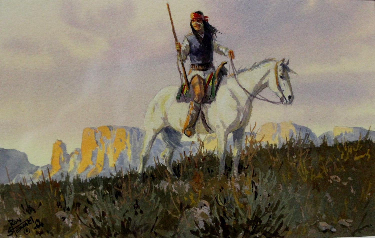 Navajo Riders, art by Stanley Long – California Watercolor